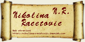 Nikolina Račetović vizit kartica